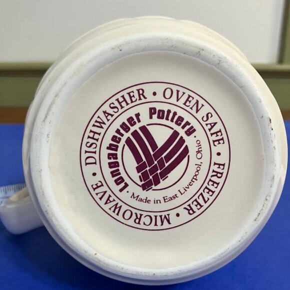 Longaberger Pottery 32 oz. Pitcher Woven Traditions Red - Picture 7 of 13